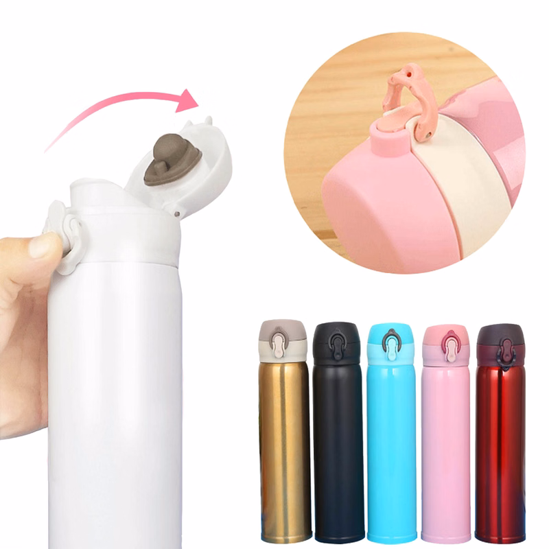 Double Wall Vacuum Insulated Stainless Steel Travel Mug with Flip Open Lid