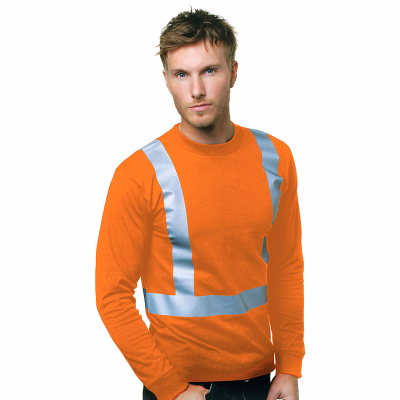 Class 2 USA-Made 100% Cotton Safety Long Sleeve T-Shirt