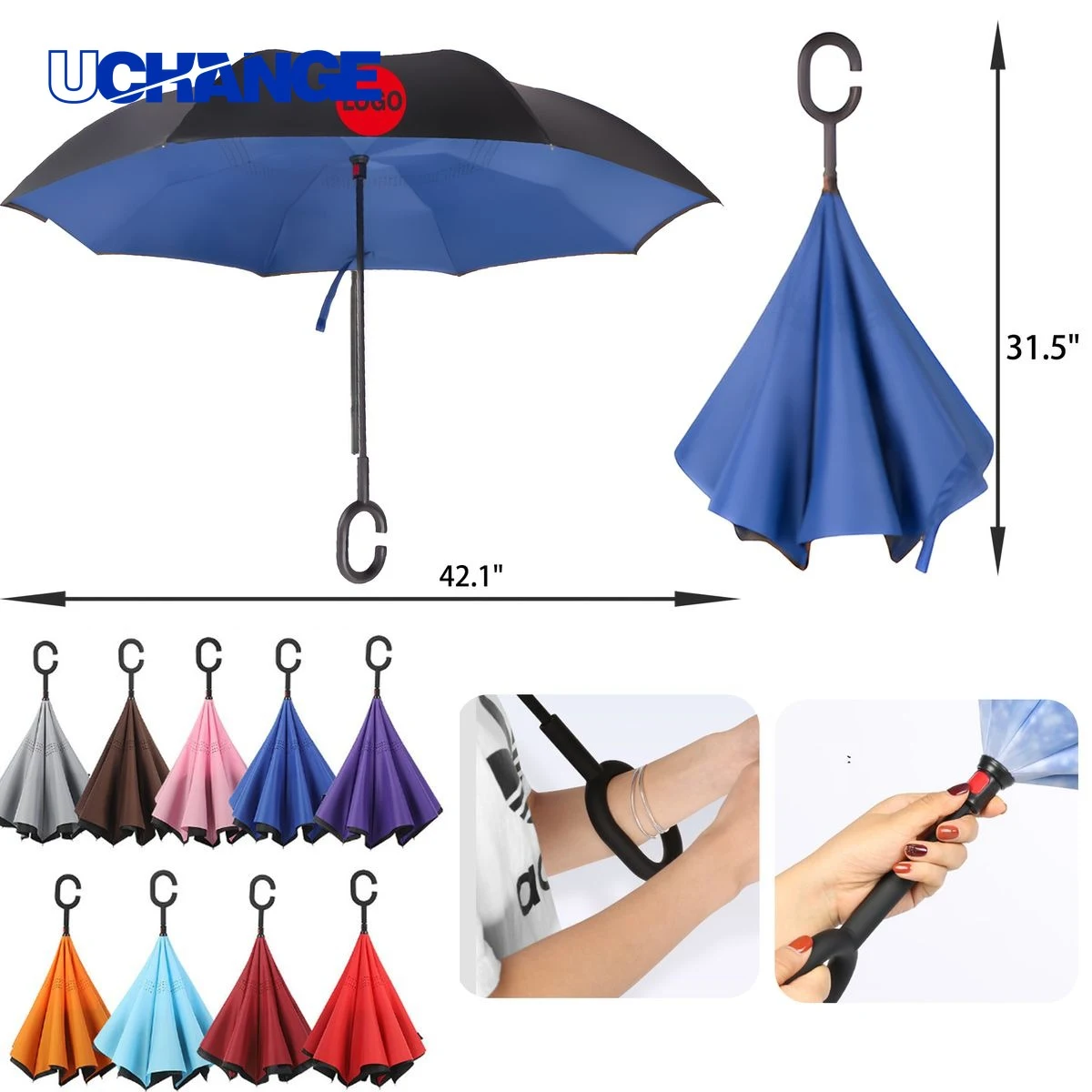 Durable Hands Free Inverted Umbrella 1