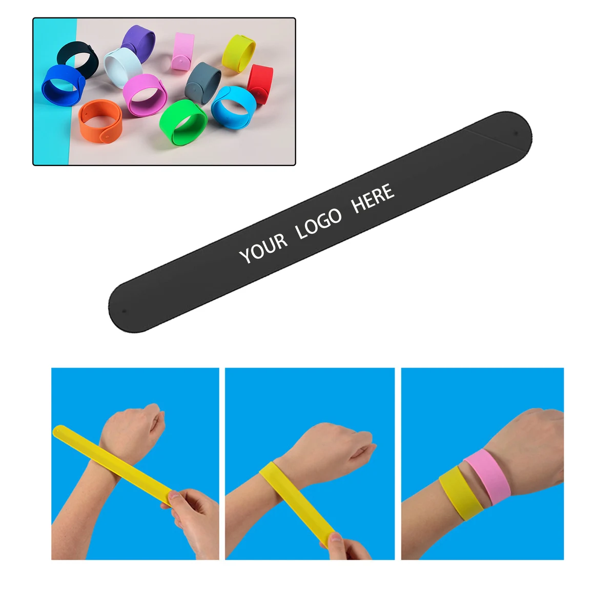 MOQ:100pcs Silicone Snap Bracelet 1