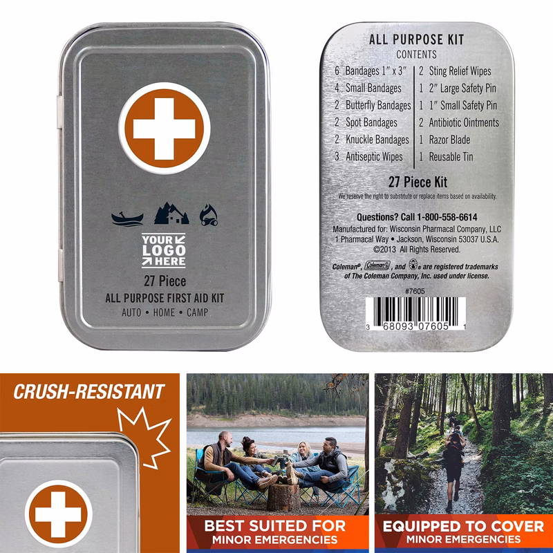 All Purpose Small Travel 27 Pieces Mini First Aid Kit 