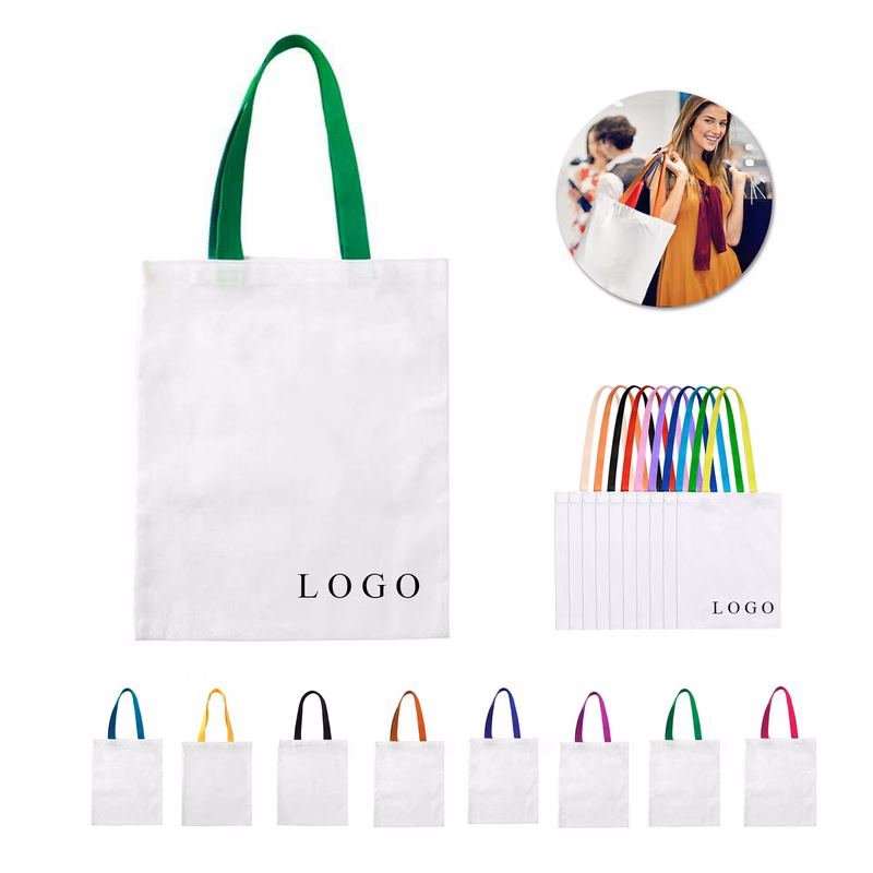 Colorful Handle Canvas Tote