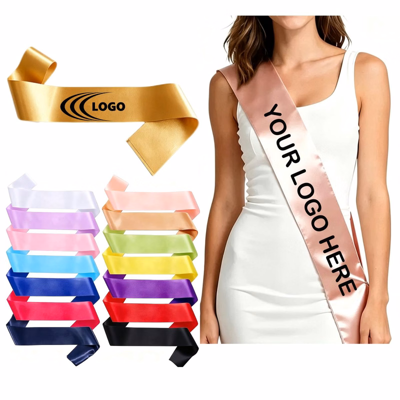 63"*3.9" Custom Satin Sashes MOQ 50