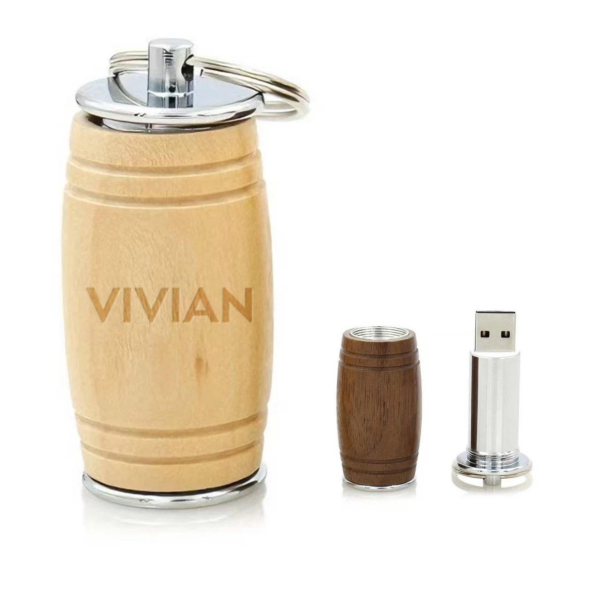 Wooden Barrel Shaped USB Flash Drive 1