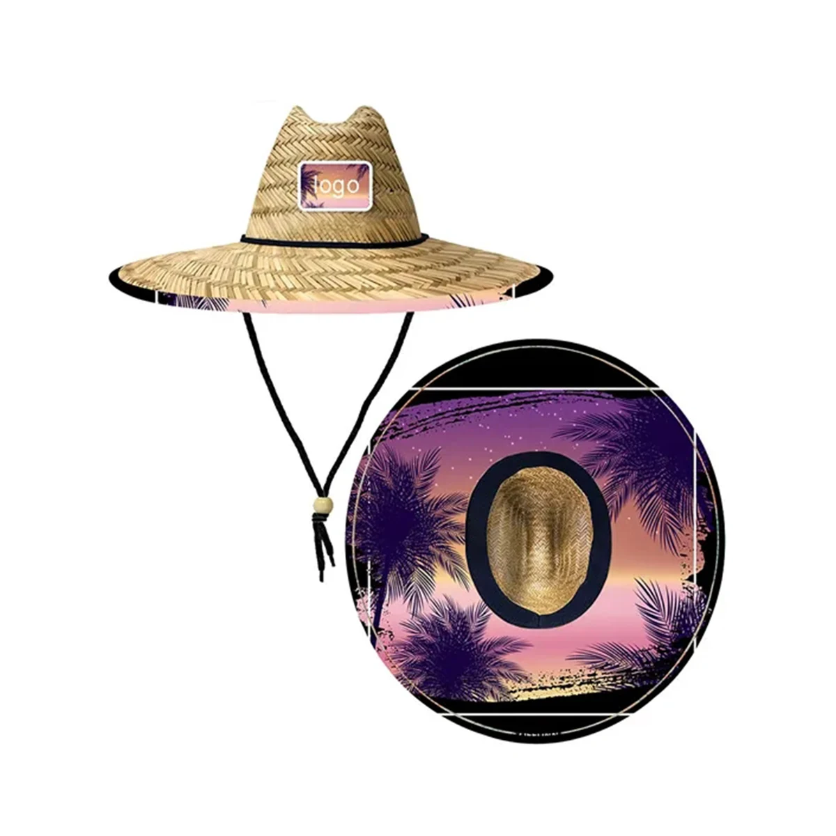 Full Color Straw Hat With Custom Patch MOQ 50 1