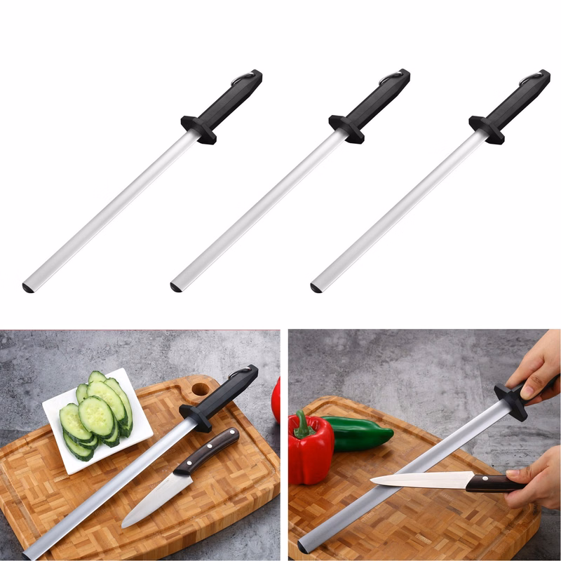 Fine Honing Rod Steel Kitchen Knife Sharpener Stick