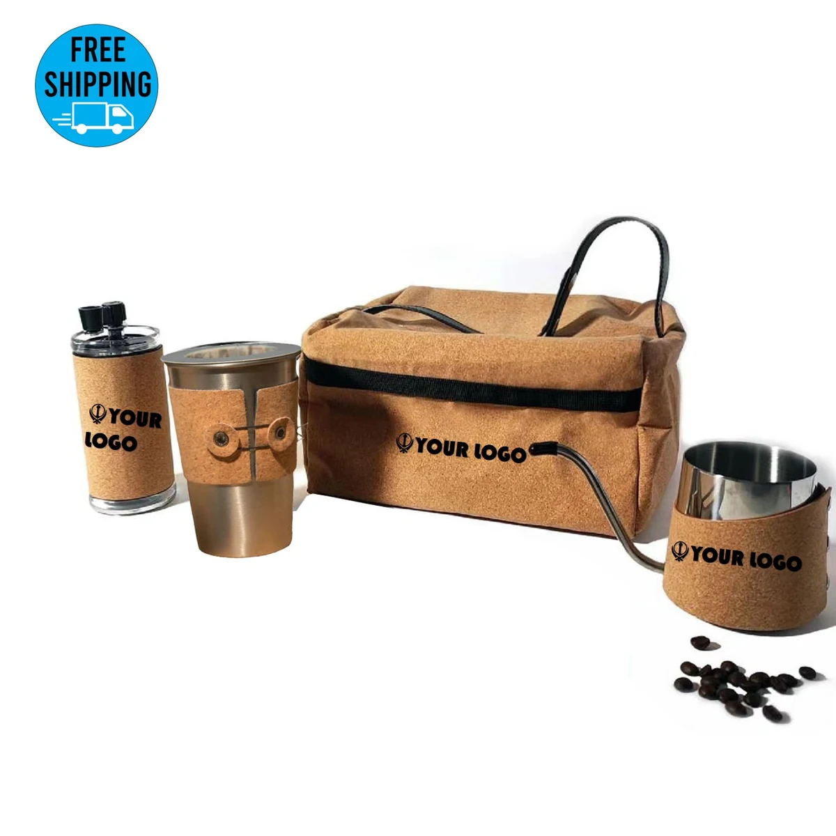 Cork Hand brewed coffee set with picnic bag/lunch bag 1