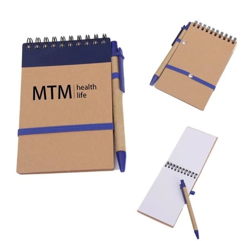 Recycled Spiral Jotter Notebook with Pen 1