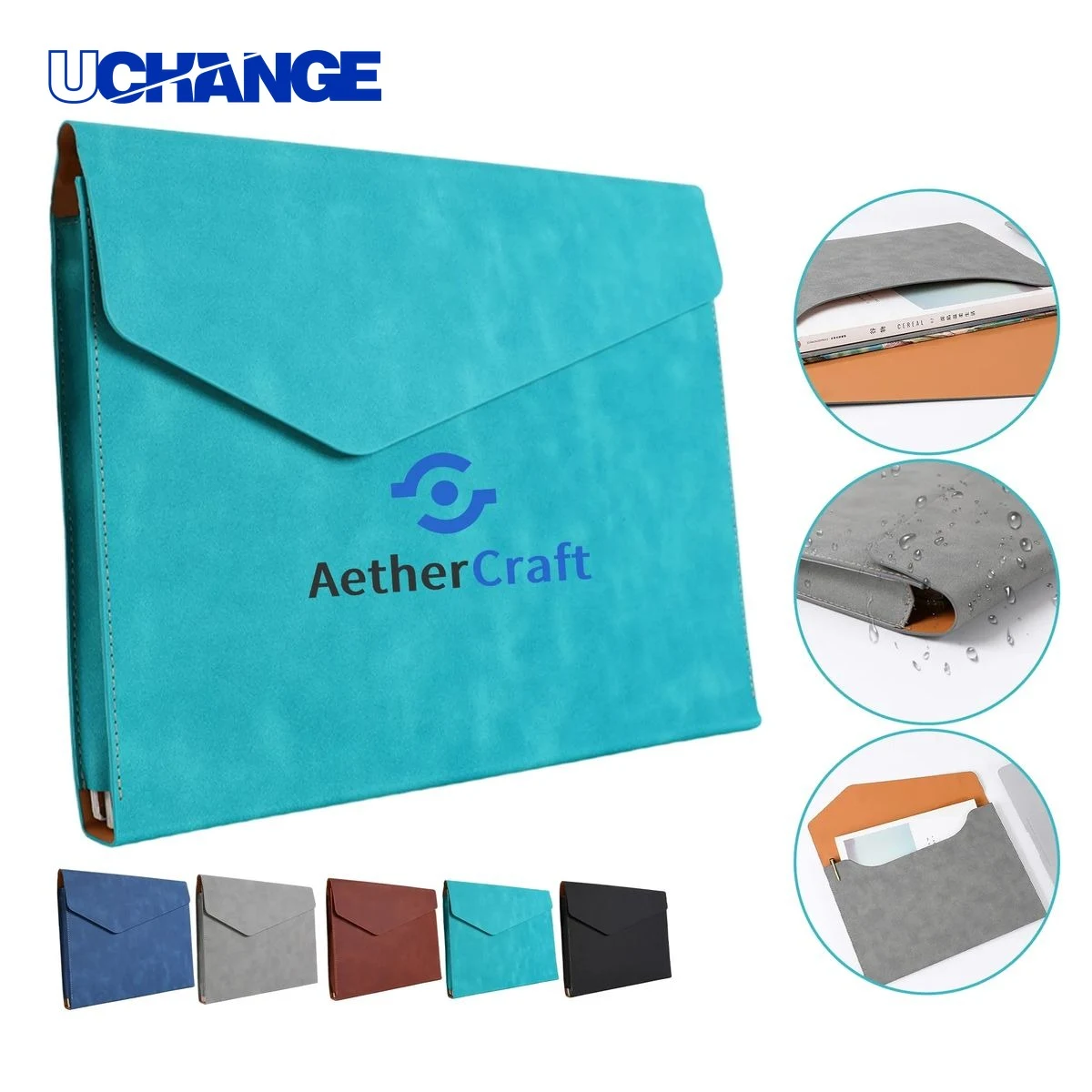 A4 PU Leather Document Bag Organizer with Magnetic Closure 1