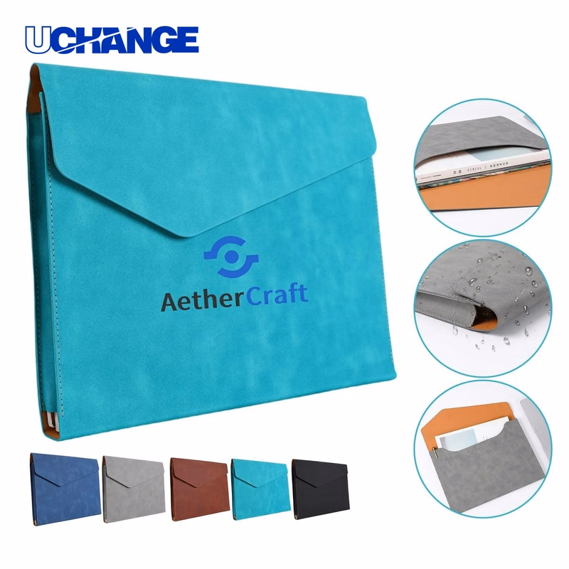 A4 PU Leather Document Bag Organizer with Magnetic Closure