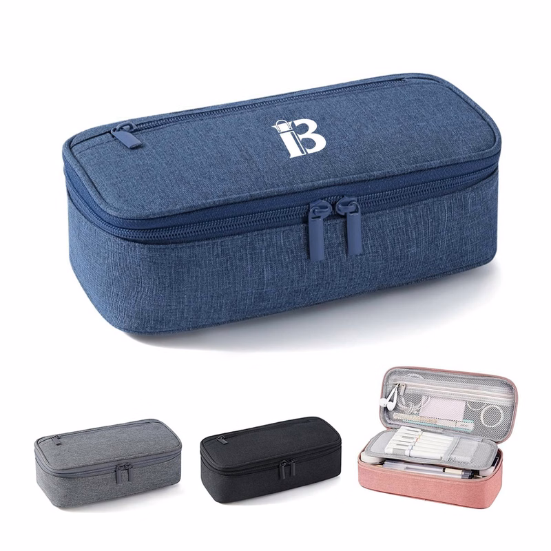 Large Pencil Pouch with Zipper Compartments