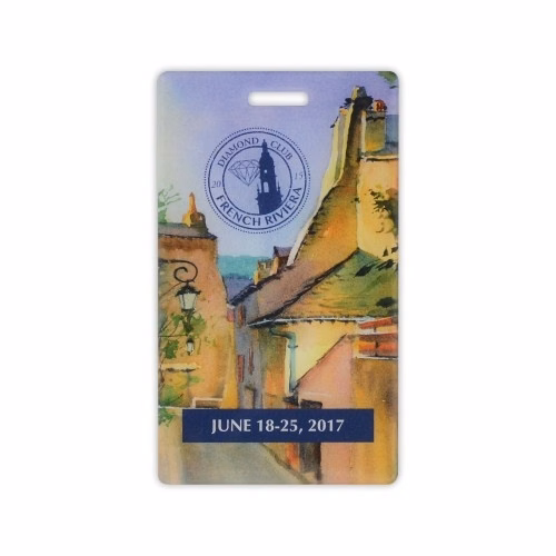 USA Made Full Color Acrylic Bag Tag, Custom Shape Medium (6-10 Sq. Inches)