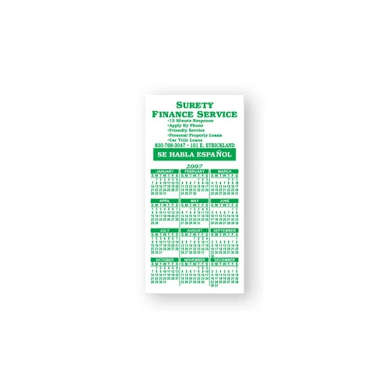 2" x 4" Calendar Magnet - 20mil 1