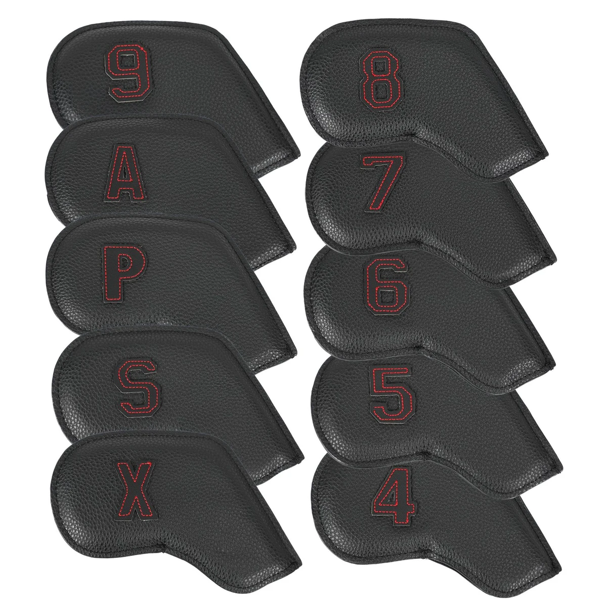 Thick Synthetic Leather Golf Iron Head Covers Set 1