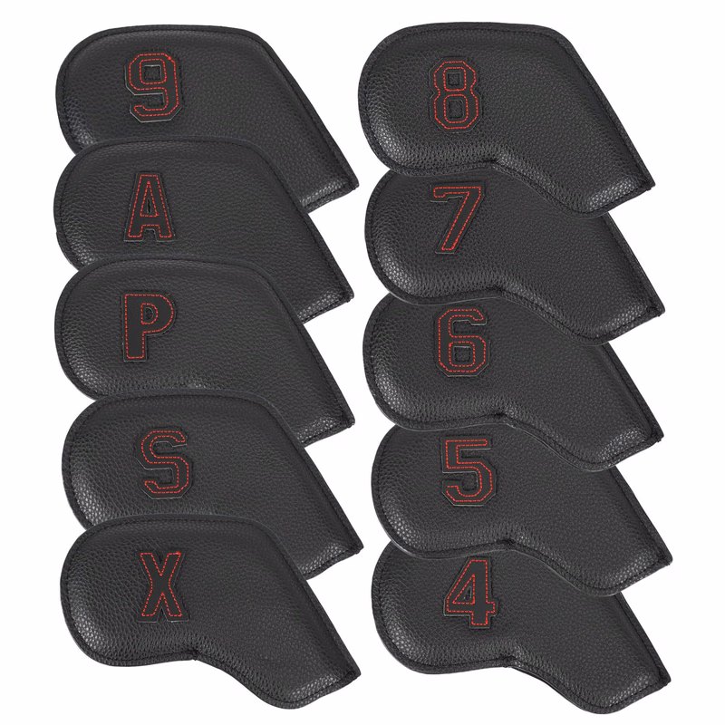 Thick Synthetic Leather Golf Iron Head Covers Set