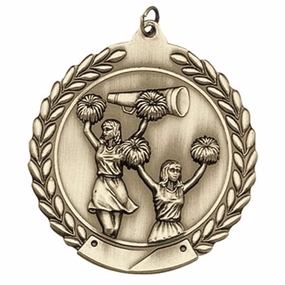Cheerleading Die Cast Medal, 1 3/4"