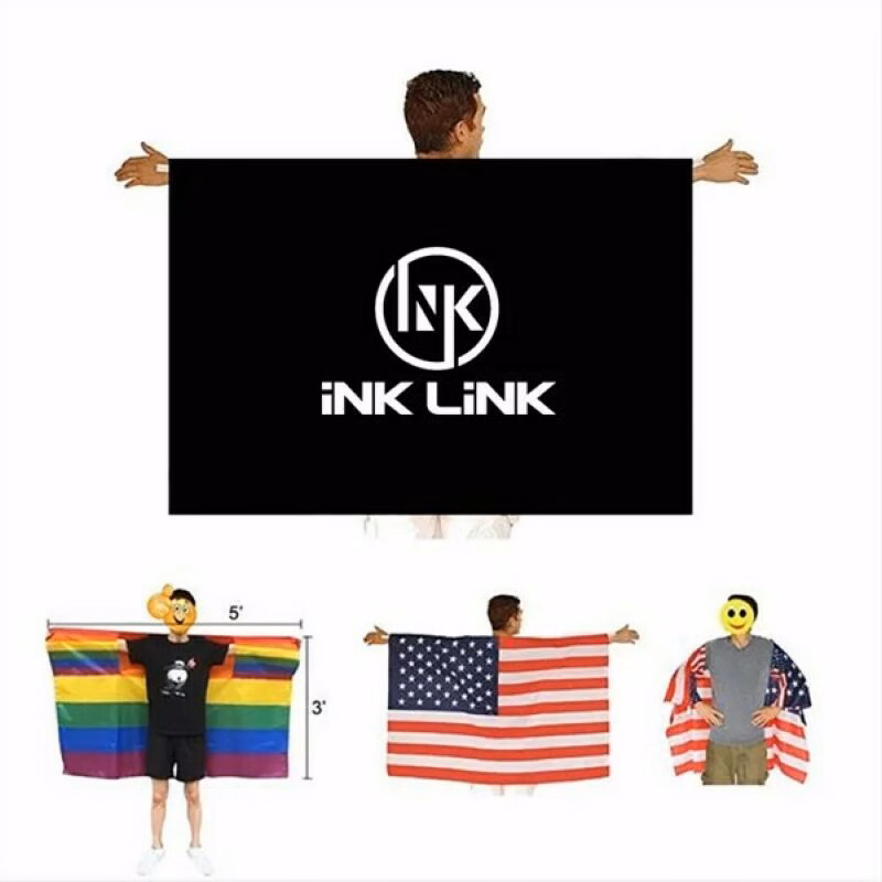 3' X 5' Wearable Spirit Body Flag Cape With Sleeves