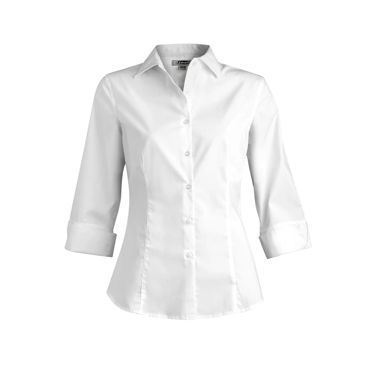 Ladies Tailored Full-Placket Stretch Blouse 1