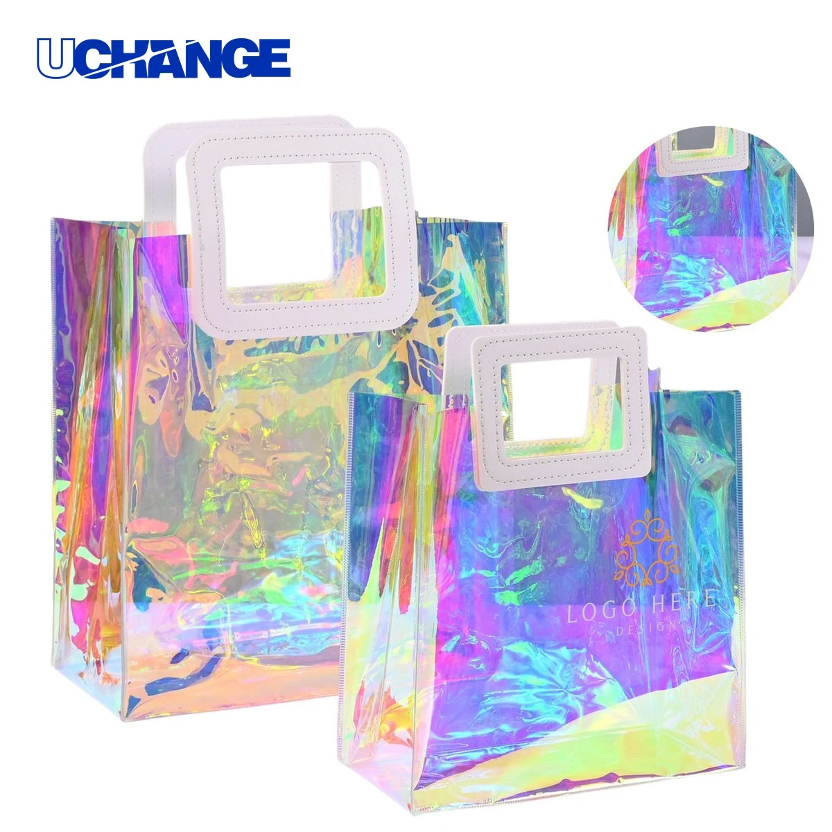 Holographic PVC Tote Bag for Trade Show and Retail Use 1