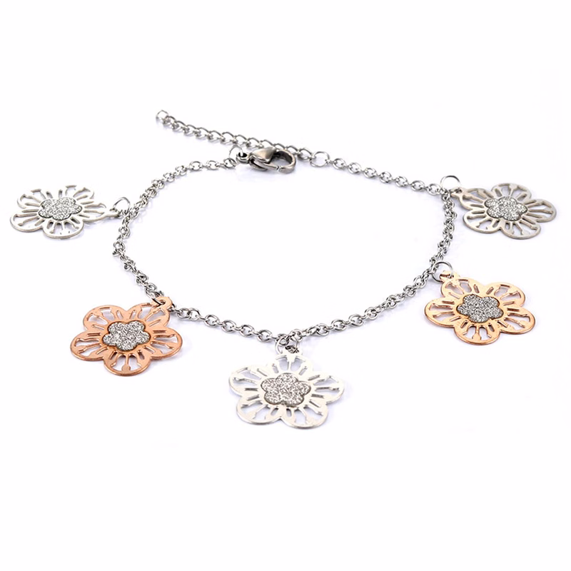 Alloy Fashionable floral openwork bracelet
