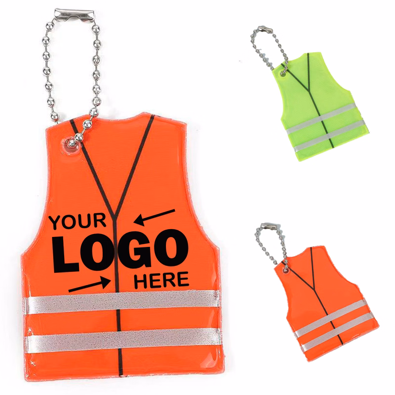 Mini PVC Reflective Vest Keychain For Safety