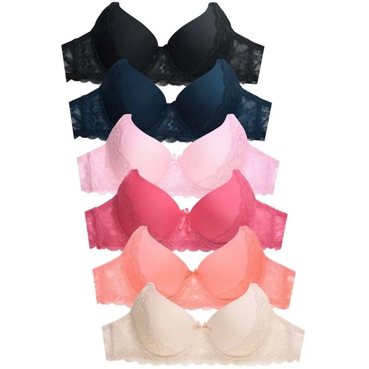 Women's Lace Bras - 32-38 B Cup 6 Solid Colors 1