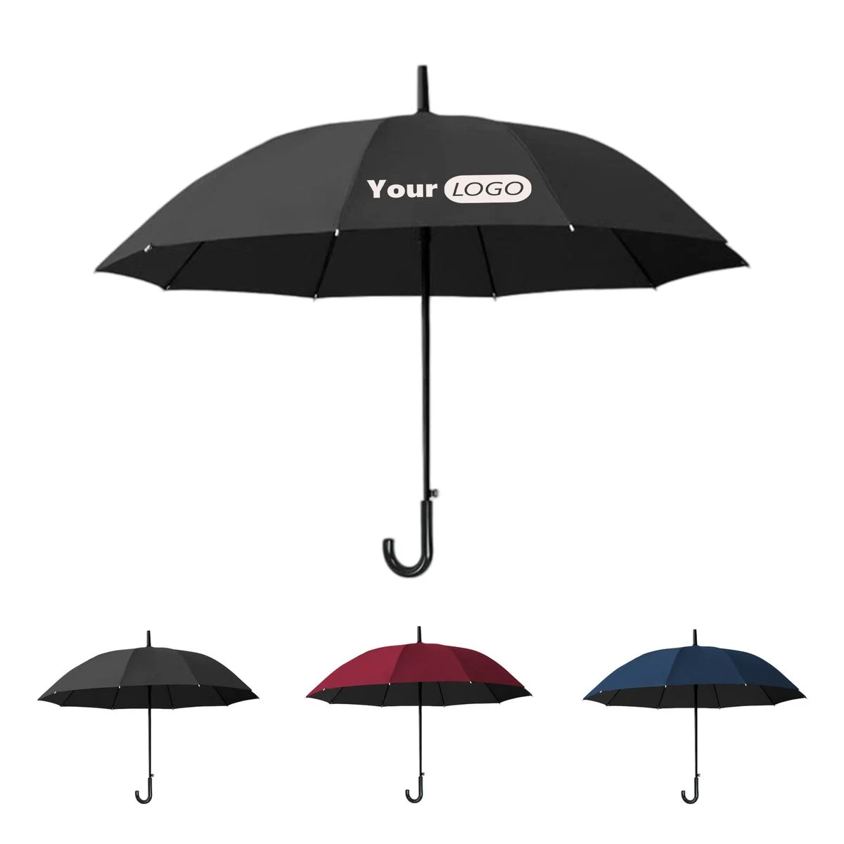 22 Inch Curved Handle Long Umbrella 1