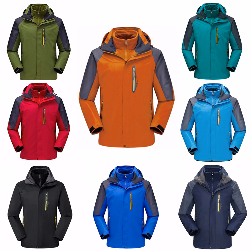 Unisex 2-in-1 Windproof Water Resistant Zip Up Detachable Hoodie