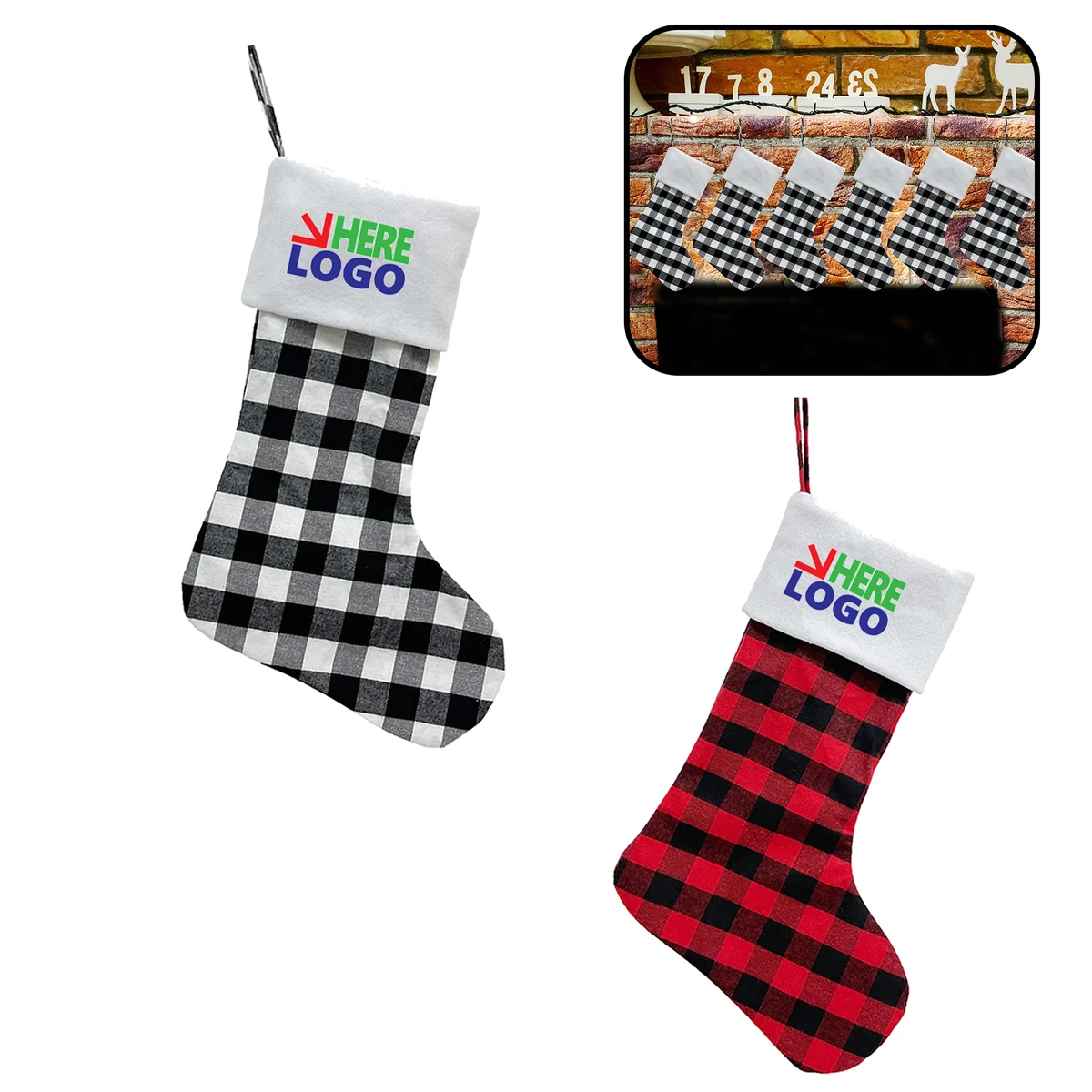 MOQ 20 PCS Plaid Christmas Decoration 1