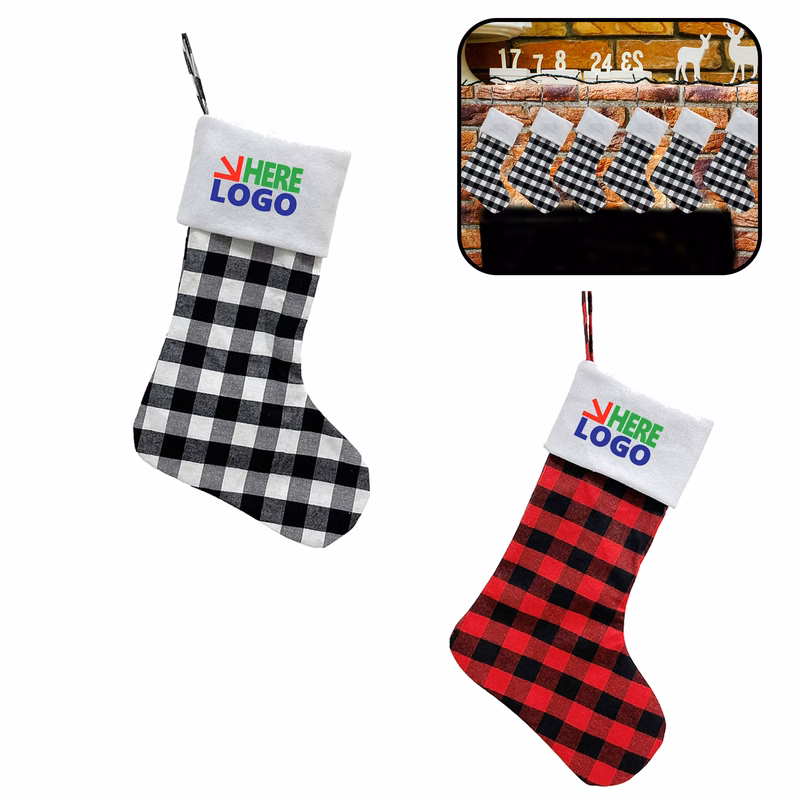 MOQ 20 PCS Plaid Christmas Decoration