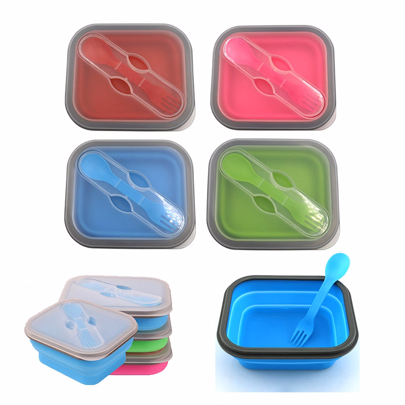 Collapsible Food Container w/utensil