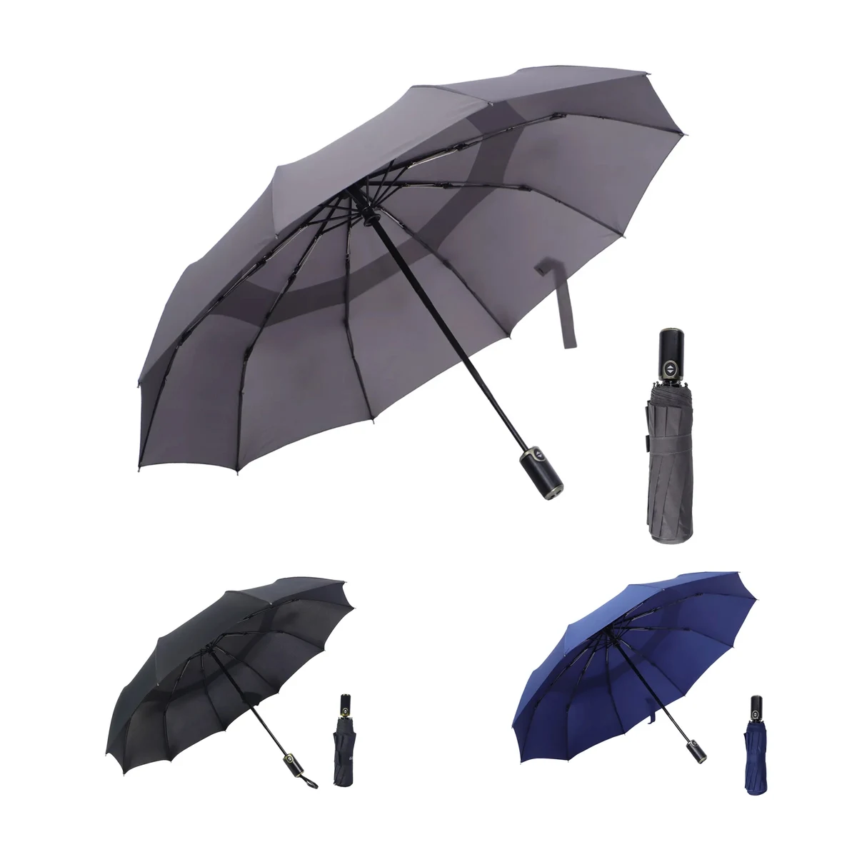 47" Collapsible Fully Automatic Pure Color Umbrella 1