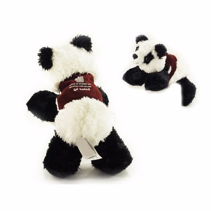 8" Mei Mei Panda with vest and one color imprint