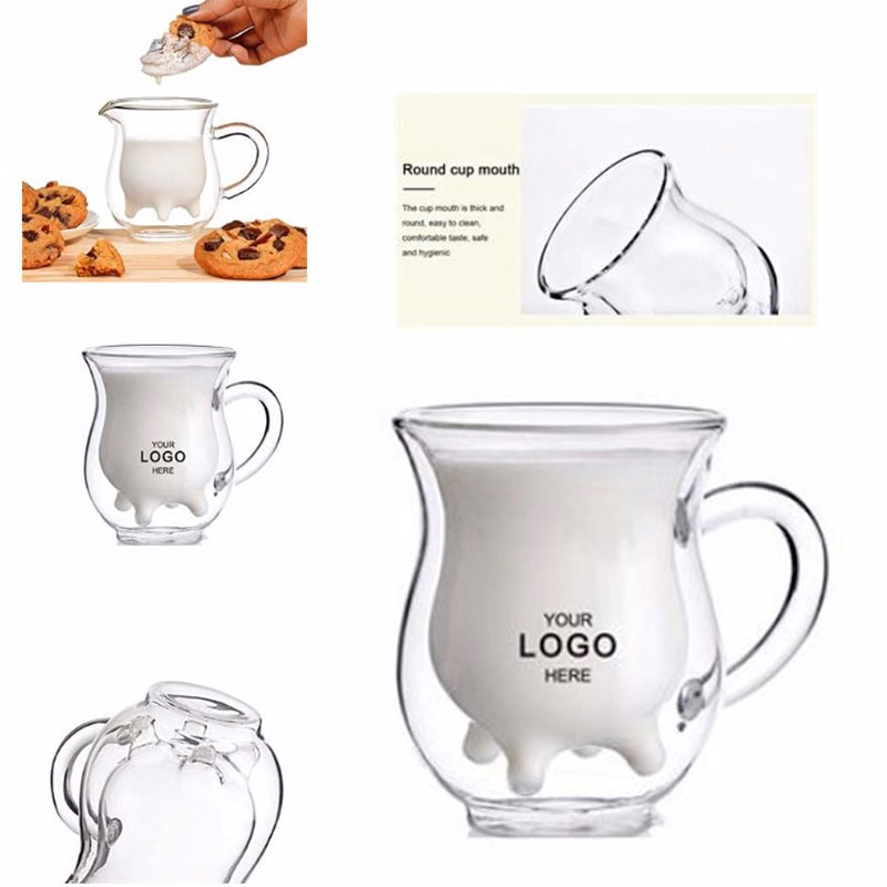 Creative Shape Glass Milk Cup 11oz