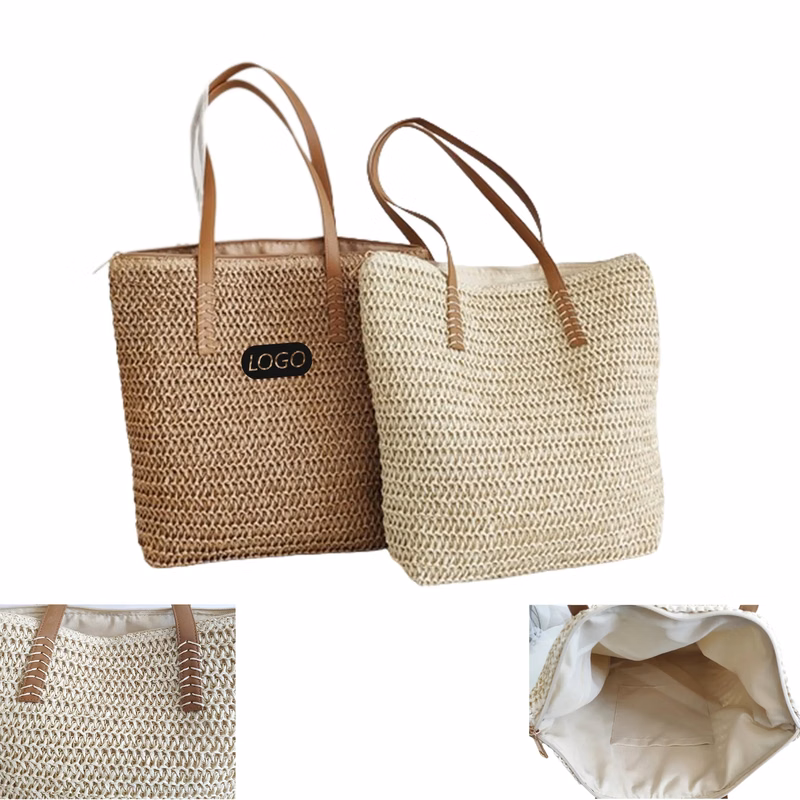 Straw Woven Shoulder Tote Bag