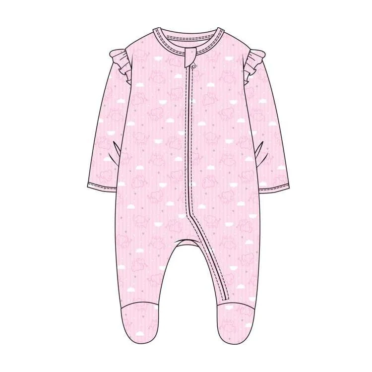 Girl's Double-Knit Snap Sleepers Size 0-9 Months, custom youth shirt with logo imprint 1