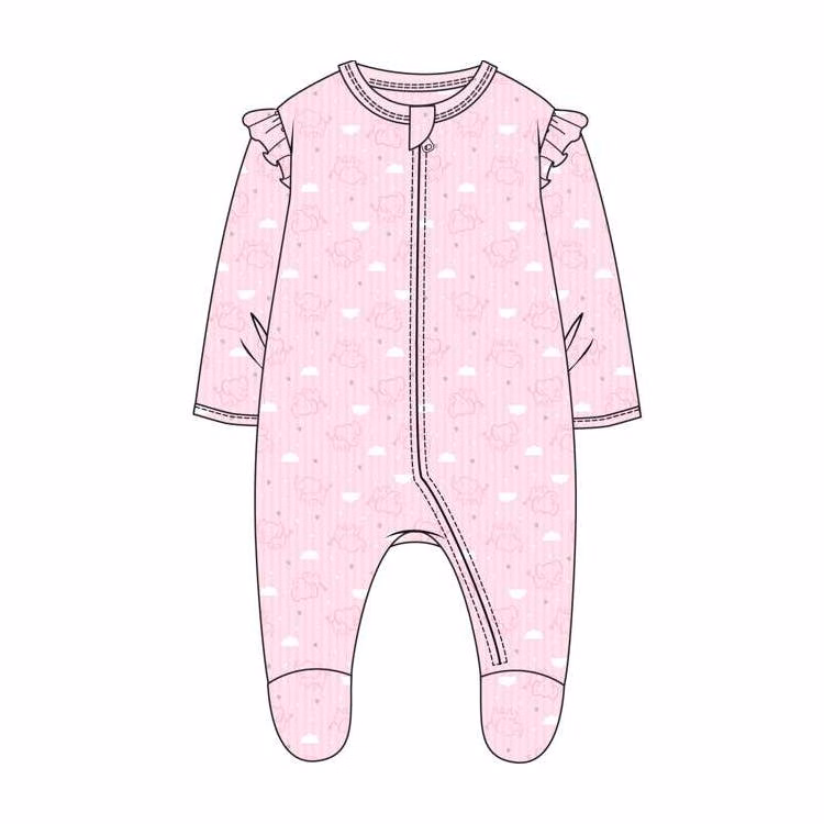 Girl's Double-Knit Snap Sleepers Size 0-9 Months