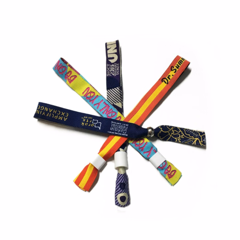 1/2" Custom Woven Event Wristband w/ Locking Bead