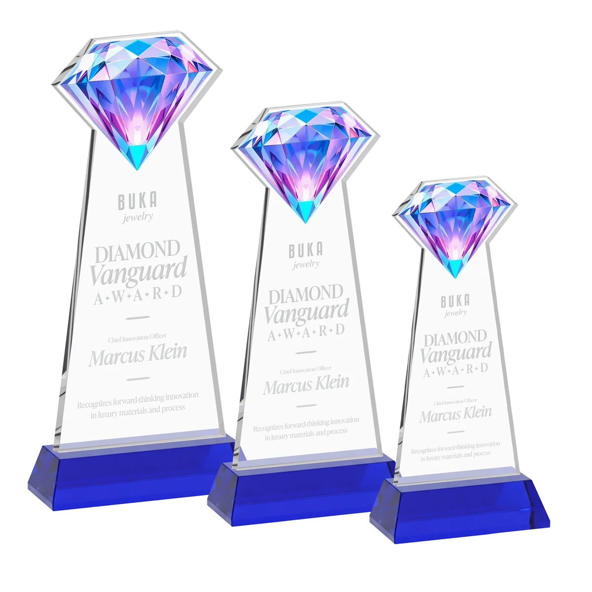 Gemstone Award on Hartford Base - Blue 1