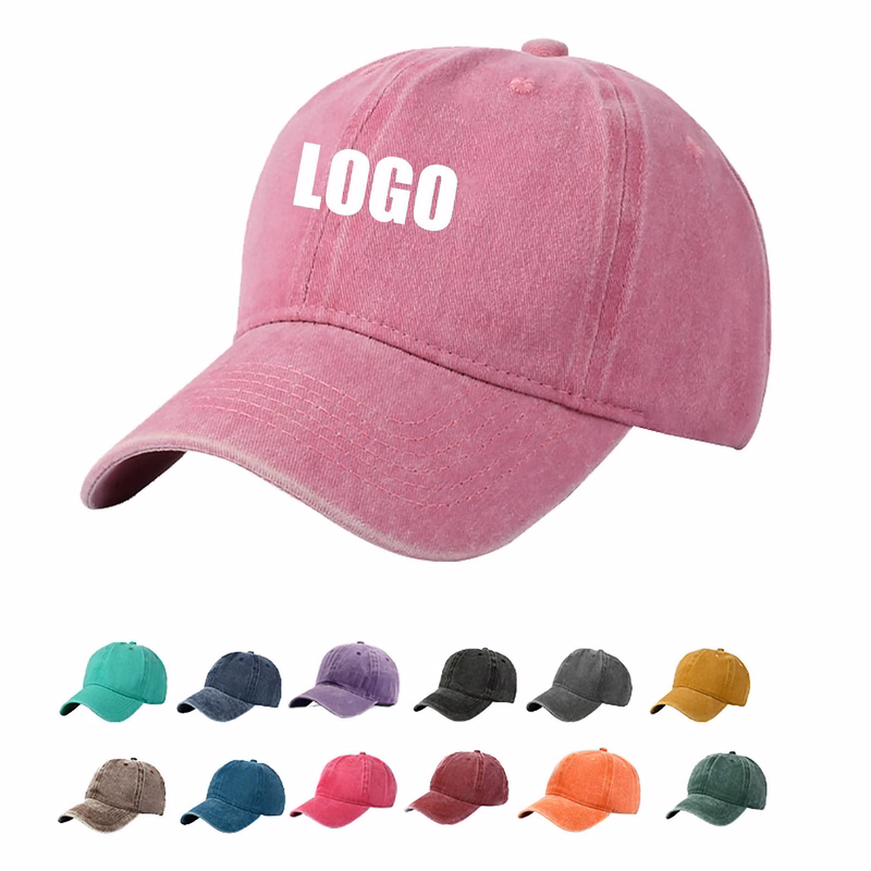Vintage Washed Denim Baseball Cap For Men And Women