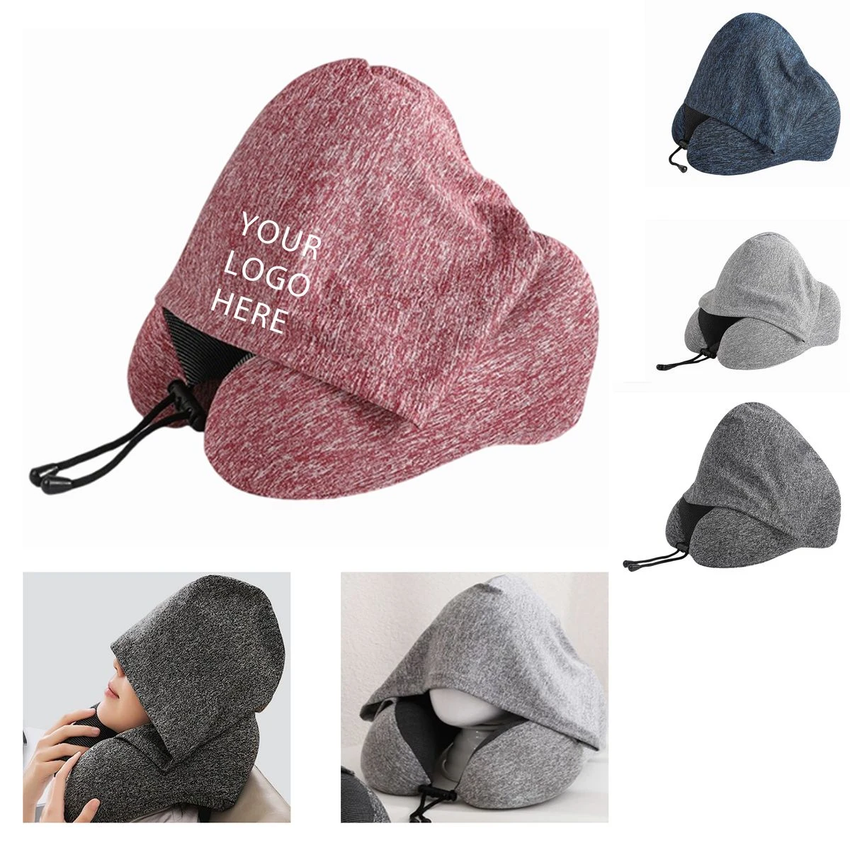 Comfort Hooded Neck Support Pillow with Multi-Color Print 1