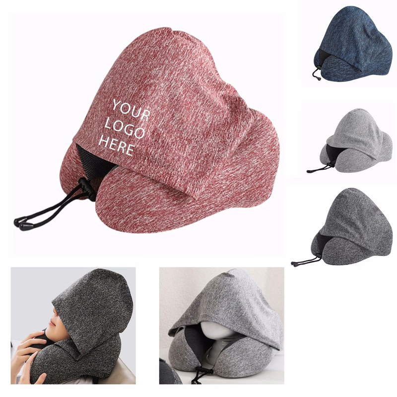 Comfort Hooded Neck Support Pillow with Multi-Color Print