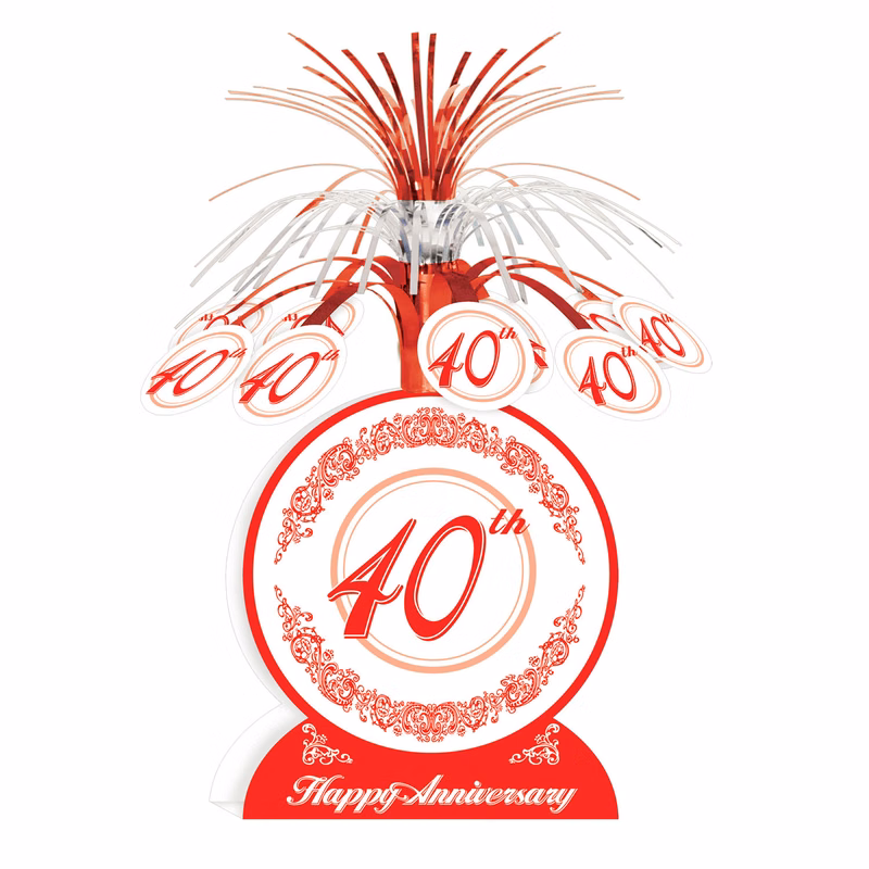 Red 40th Anniversary Centerpiece