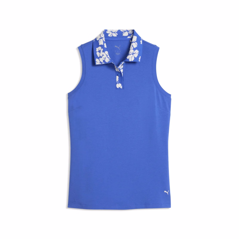 PUMA® Women's Modalon Floral Rib Sleeveless Golf Polo with Custom Logo