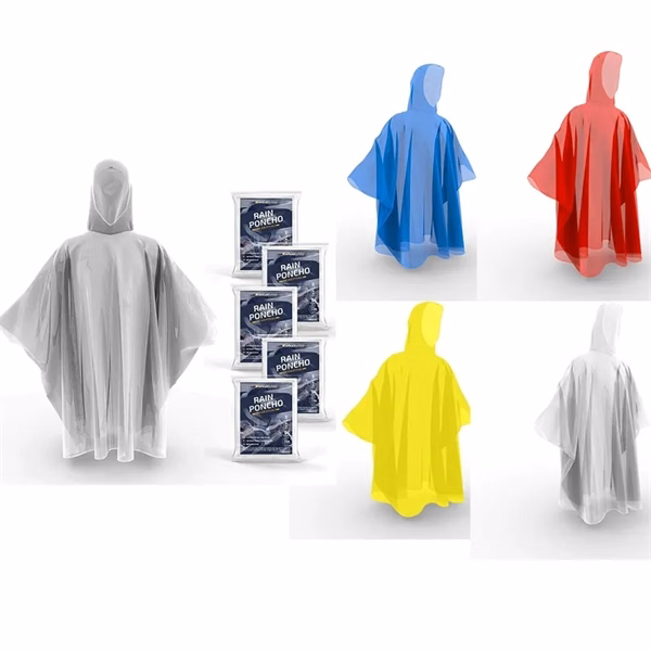 Custom 40 x 50 Inch PVC Rain Poncho with Hood — Promotional Outerwear