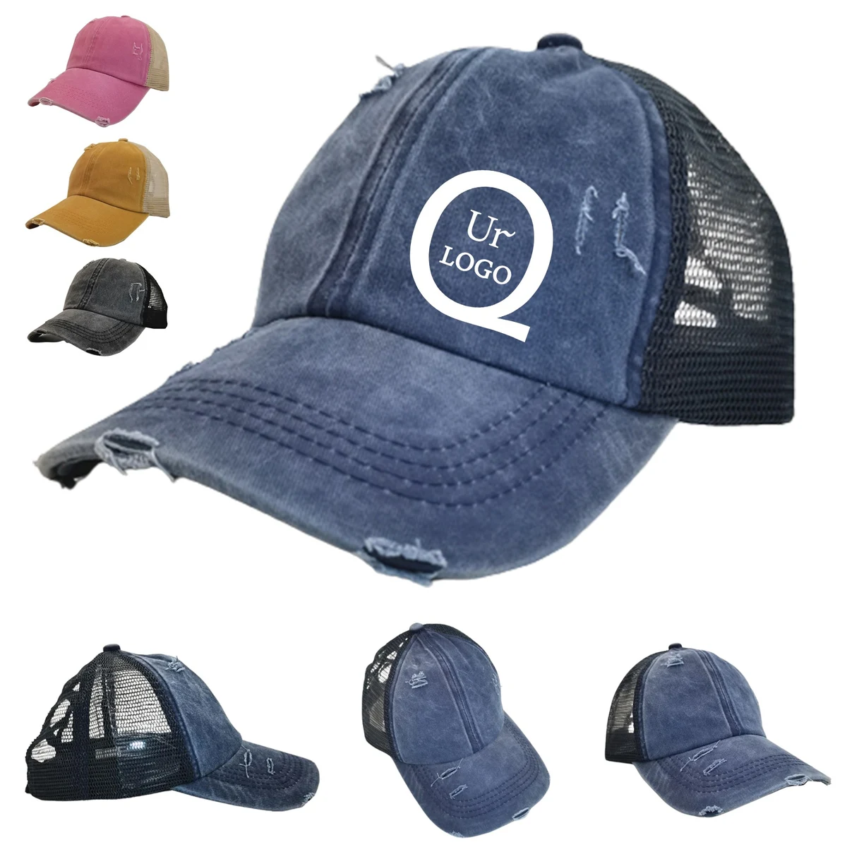 Mesh Back Ponytail Baseball Cap 1