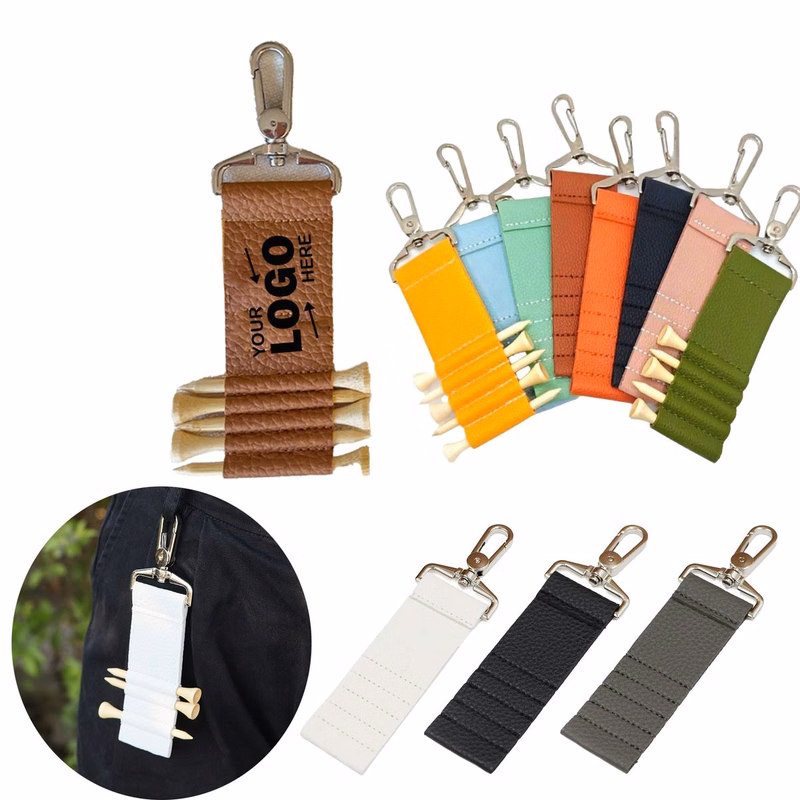 PU Leather Golf Tee Holder Pouch