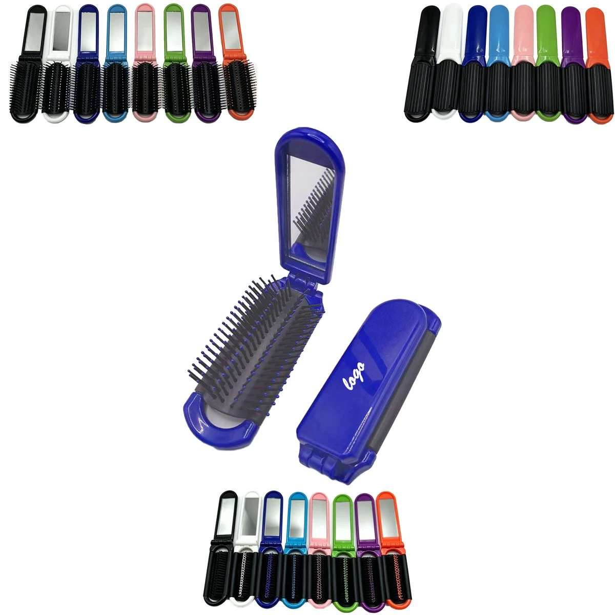 Custom Printed Foldable Pocket Hair Brush 1