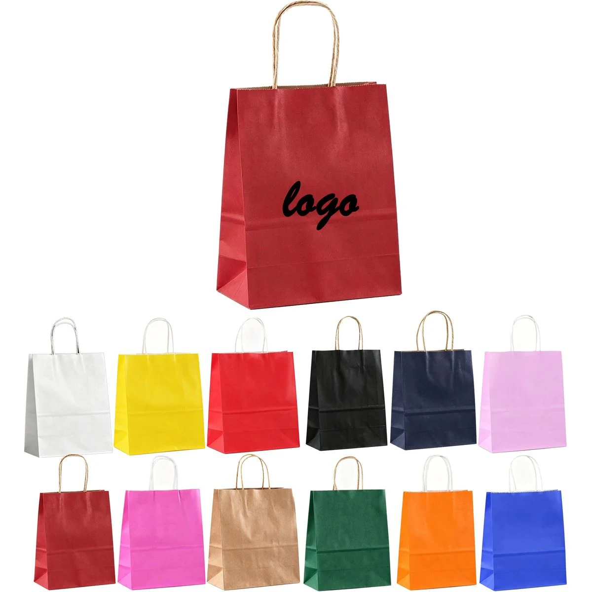 Custom Logo Kraft Paper Gift Tote Bag 1
