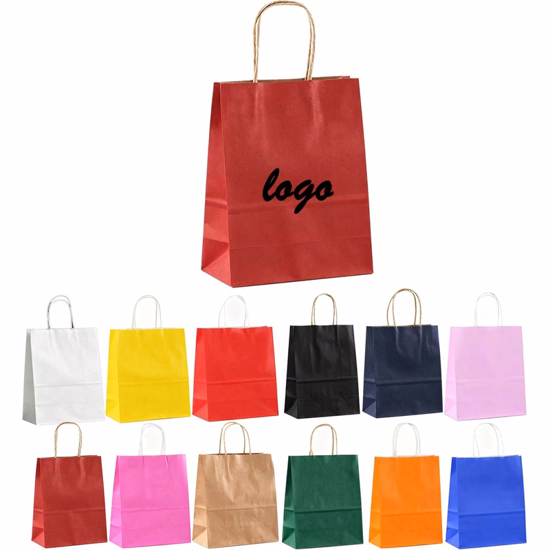 Custom Logo Kraft Paper Gift Tote Bag